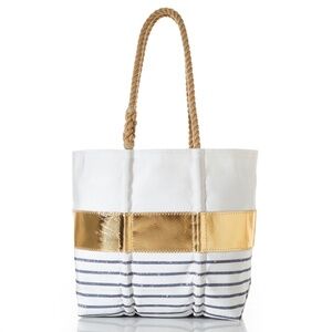 Grey Mariner Stripe Tote | Sea Bags, Maine